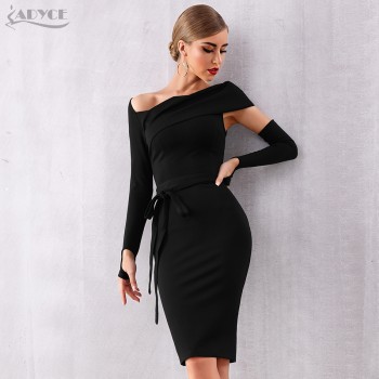 Sexy Hollow Out Black Bandage Dress